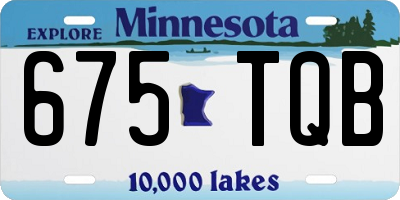 MN license plate 675TQB