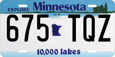 MN license plate 675TQZ