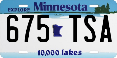 MN license plate 675TSA
