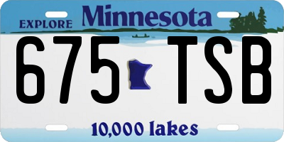 MN license plate 675TSB