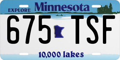 MN license plate 675TSF