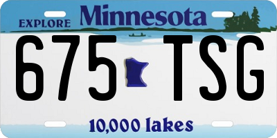 MN license plate 675TSG