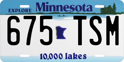 MN license plate 675TSM