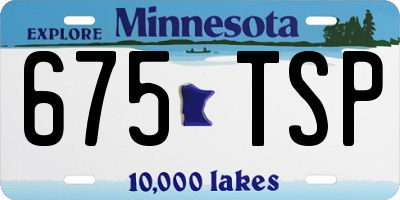 MN license plate 675TSP