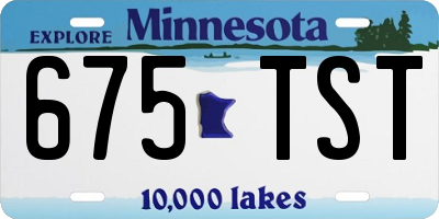 MN license plate 675TST