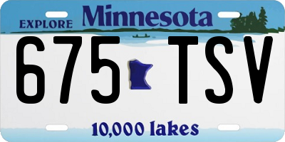 MN license plate 675TSV
