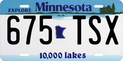 MN license plate 675TSX