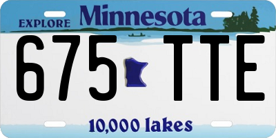 MN license plate 675TTE