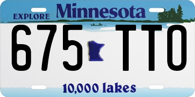 MN license plate 675TTO