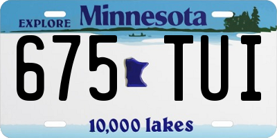 MN license plate 675TUI