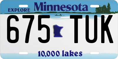 MN license plate 675TUK