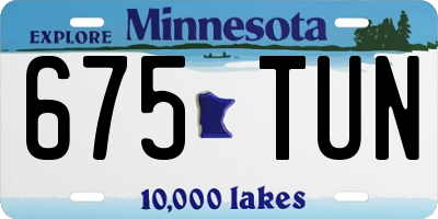 MN license plate 675TUN