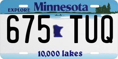 MN license plate 675TUQ