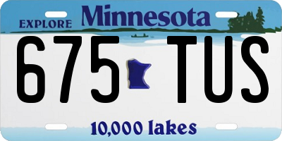 MN license plate 675TUS