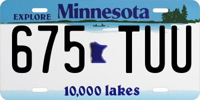 MN license plate 675TUU