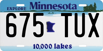 MN license plate 675TUX