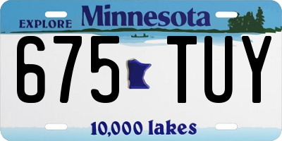 MN license plate 675TUY