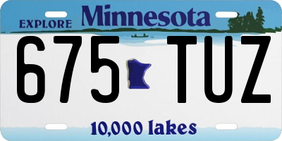 MN license plate 675TUZ