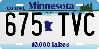 MN license plate 675TVC