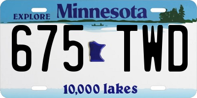 MN license plate 675TWD