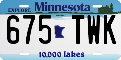 MN license plate 675TWK