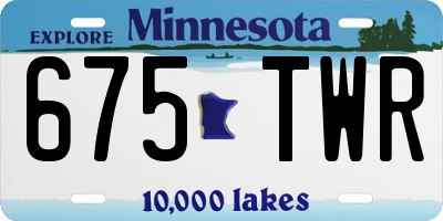 MN license plate 675TWR