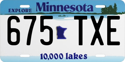 MN license plate 675TXE