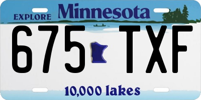 MN license plate 675TXF
