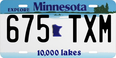 MN license plate 675TXM