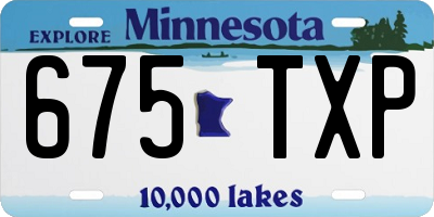 MN license plate 675TXP