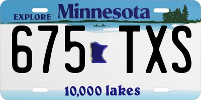 MN license plate 675TXS