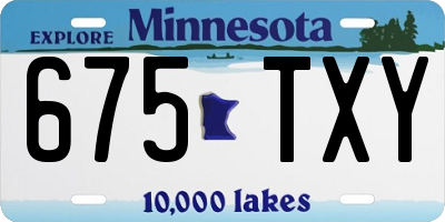 MN license plate 675TXY