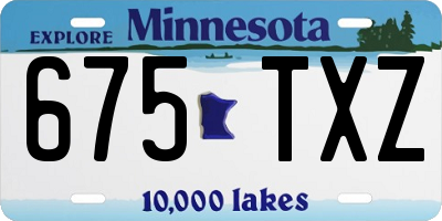 MN license plate 675TXZ