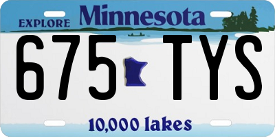 MN license plate 675TYS