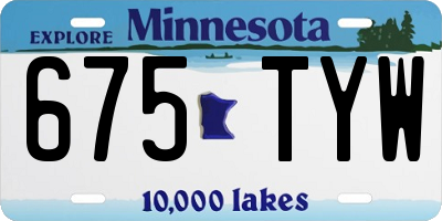MN license plate 675TYW