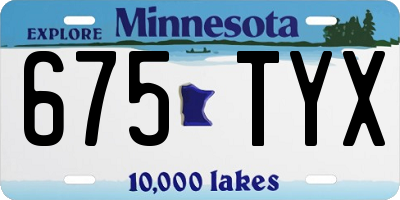 MN license plate 675TYX