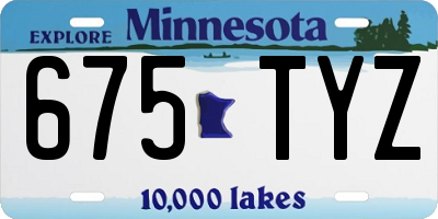 MN license plate 675TYZ