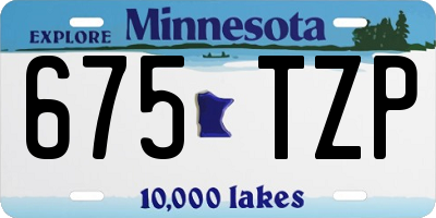 MN license plate 675TZP