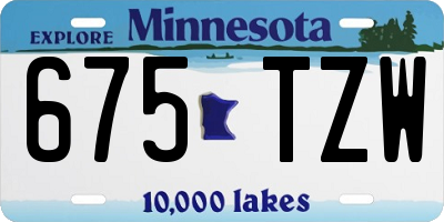 MN license plate 675TZW