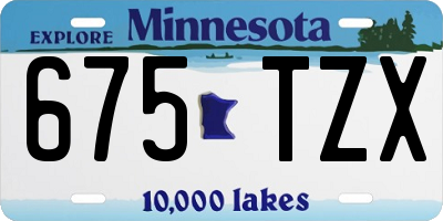 MN license plate 675TZX