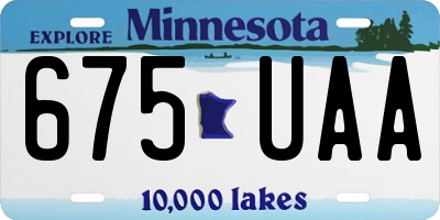 MN license plate 675UAA