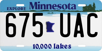 MN license plate 675UAC