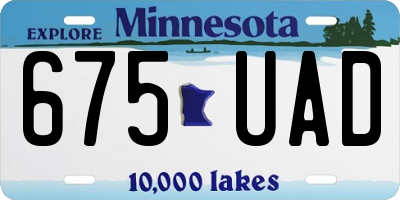MN license plate 675UAD