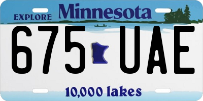 MN license plate 675UAE