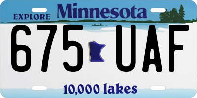 MN license plate 675UAF