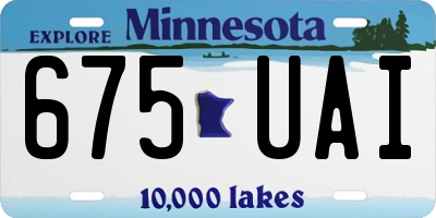 MN license plate 675UAI