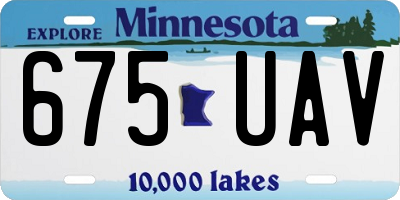 MN license plate 675UAV