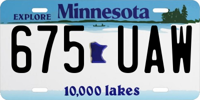MN license plate 675UAW