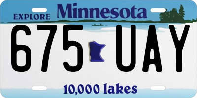 MN license plate 675UAY