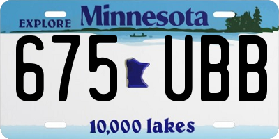 MN license plate 675UBB